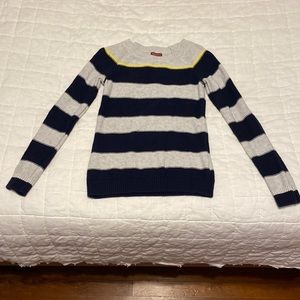 merona grey and navy stripes sweater XS